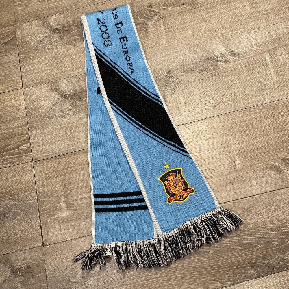 Spain Scarf Campeones De Europa 1964 2008 Blue Soccer Football‎ Adidas España - Picture 2 of 6